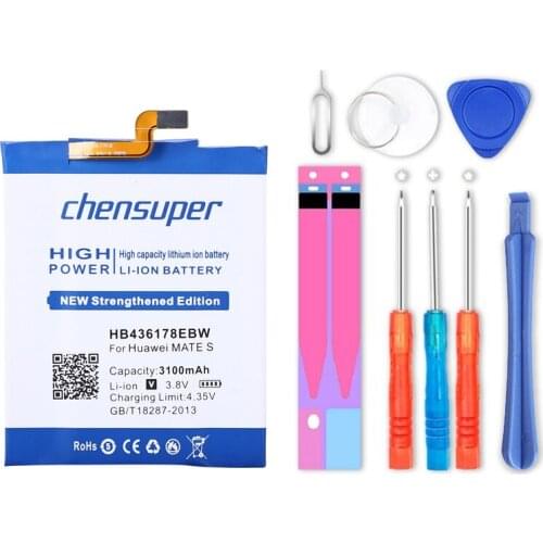 Chensuper Replacement Mobile Phone Battery HB436178EBW 3100mAh For HUAWEI Mate S MateS CRR-CL00 CRR-UL00 Powerful Batteries
