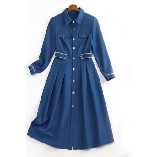 XL to 5XL New Arrival Plus Size Long Sleeve Graceful Nice Looking Single Breasted Chiffon Shirt Dress for Woman 2021 Summer