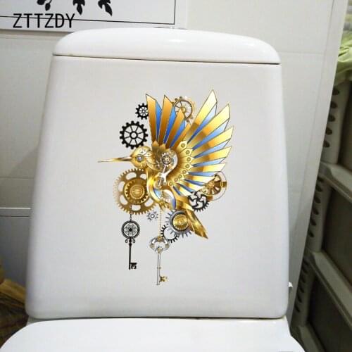 ZTTZDY 17.6×25.9CM Creative Cartoon Hummingbird Parts Toilet Stickers Fashion Bedroom Wall Decor T2-1181