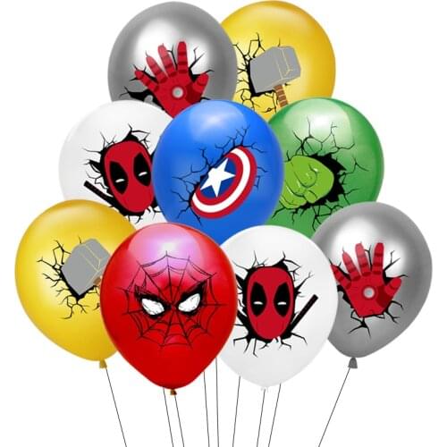 12pcs Marvel Theme Super hroe globo hombre araa globos de ltex nios decoracin de fiesta de cumpleaos globos de la ducha