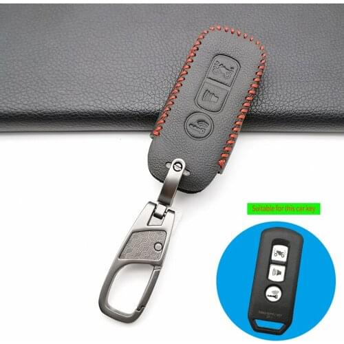 2019 Genuine leather motor key cover protection kit skin for Honda 2016 PCX 125 150 Motorcycle 3 buttons remote control