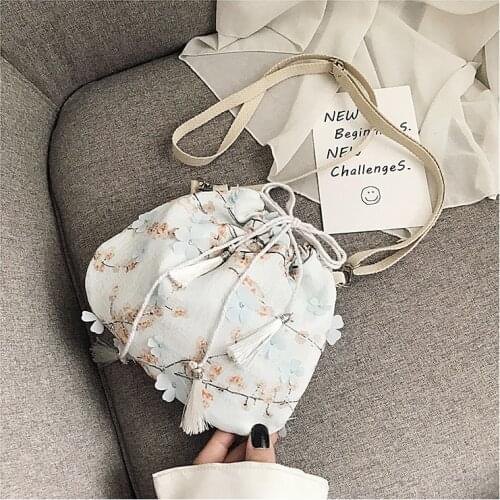 2020 New Handbag Retro Style Shoulder Bag Small Cross-Body Fairy Purse Hanfu All-match Printing Women Big Bag