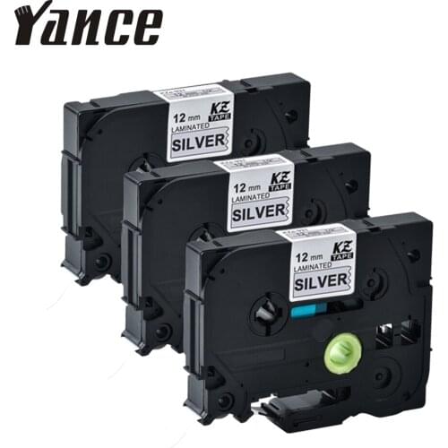 3Pack TZe931 TZe-931 Compatible Brother P-touch label maker machine printer Black on silver tze tape 12mm for brother printer