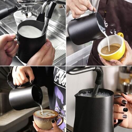 350Ml/12Oz Milk Frothing Pitcher Stainless Steel Steaming Pitcher with Decorating Art Pen Coffee Latte Milk Jug Cup