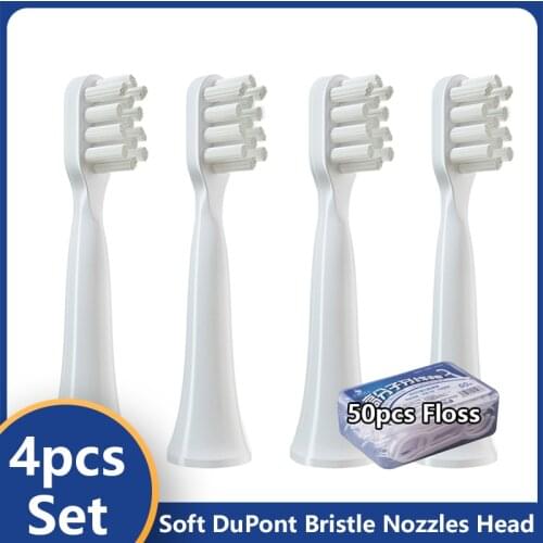 4-10Pcs for XIAOMI Mijia T100 Replacement Toothbrush Heads Smart Electric Whitening Antibacterial Soft Bristle Tooth Brush Head