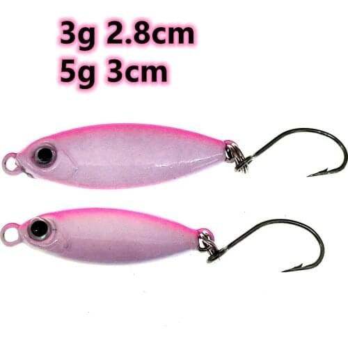5PCS/lot MINI Jig Fishing Lure 3g/6g Single Hook Artificial Bait Luminous Bait small Fish Fishing Tackle