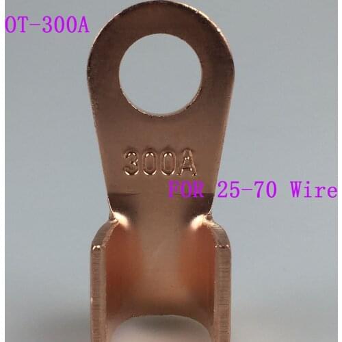 5pcs Red Copper Battery Cable Terminal Crimping 25-70mm2 Wire OT-300A Naked Crimp Terminal TerminalsFor Wire