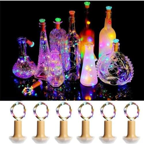 6PCS Solar Wine Bottle Copper String Light 9 Leds Waterproof Diamond Indoor Outdoor Garden Decoration for DIY,Party,Christmas