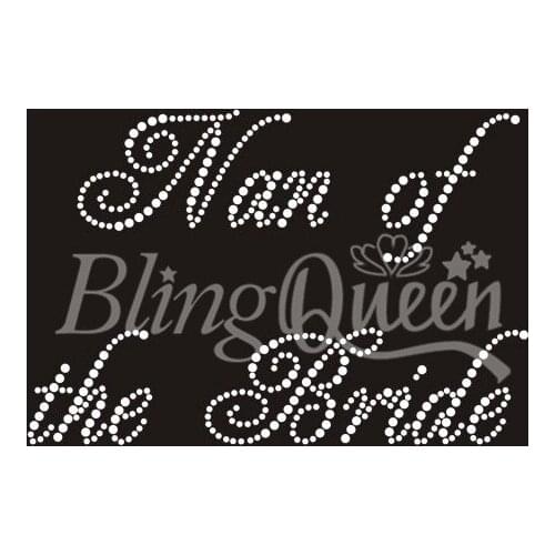 BlingQueen 25PCS/LOT Bling Crystal Rhinestone Transfer Nan of the Bride Design