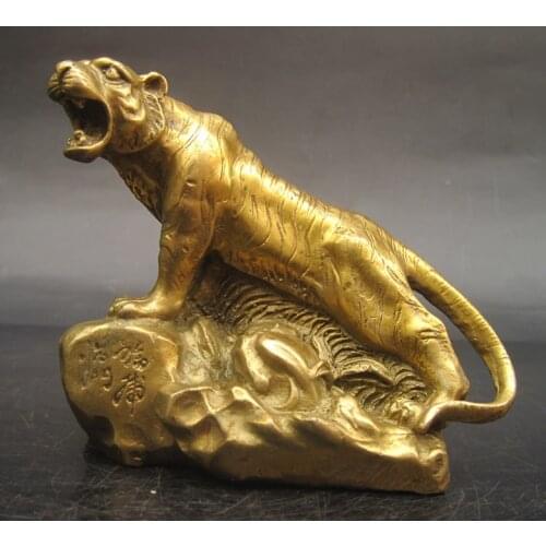 Auspicious bronze tiger lucky decoration feng shui products copper tiger decoration copper crafts