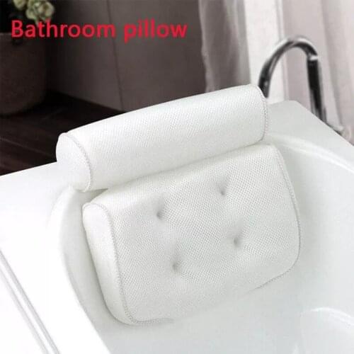 Breathable 3D Mesh Spa Bath Pillow with Suction Cups Neck and Back Support Spa Pillow for Home Hot Tub Bathroom Accessories