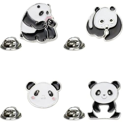Aesthetic Panda Cartoon Anime Badges Brooches For Women Cute Lapel Pins Badges For Backpack Metal Decorative Badges On Clothes