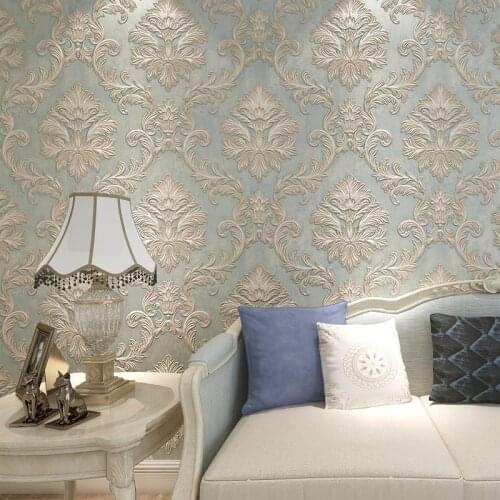 European Retro 3D Relief Wallpaper Rolls Vintage Floral Non-woven Classic Wallpaper Contact Paper Luxury Wallcovering Decor 10M