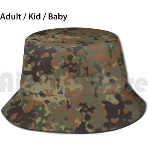Flecktarn Pattern Camouflage Sun Hat Foldable UV Protection German Germany Bundeswehr Fleck Flecktarn Tarnung Camo