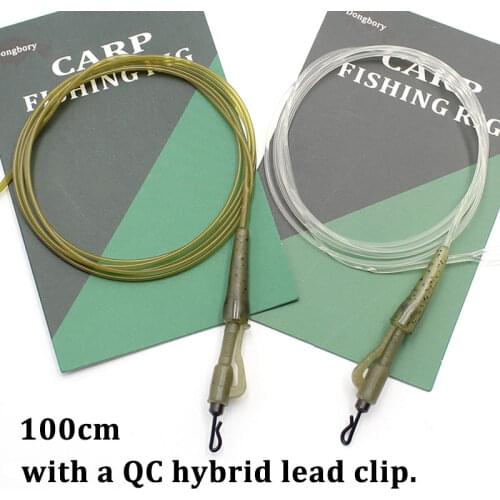 100cm Carp Fishing Fluorocarbon Line For Carp Fishing Rig Kit Carp Swivels Line Group For Carp Line Loop Fishing Accessories
