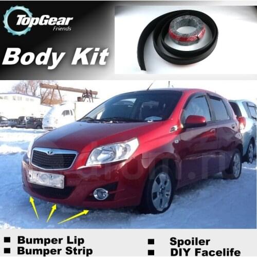 Bumper Lip Lips For Daewoo Gentra 2005~2019 / Top Gear Shop Spoiler For Car Tuning / TOPGEAR Body Kit + Strip