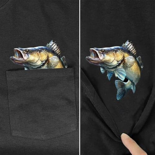 Savage Gear Fishing Pocket Cotton T-Shirt Fashion 3D Printed Casual T-Shirts Harajuku Short Sleeve Tees Funny Cotton Black Tops