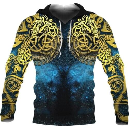 2021 Viking Celtic Knot Tattoo All Over Design 3D Printed Hoodie Harajuku Streetwear Pullover Unisex Casual Fashion Hoodies