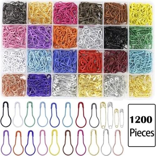 Imzay 1200 Pcs Metal Pins Bulb Gourd Pins Pear Shaped Pins Metal Clips Knitting Stitch Markers Tag Pins Clips DIY Sewing Kit