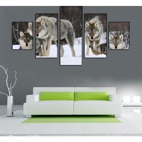 2016 New painting Snow White Wolf oil painting For home Wall Art Picture Unframed gift free shipping