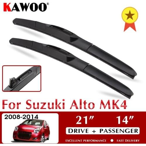 KAWOO Wiper Front Car Wiper Blade Blades For Suzuki Alto MK5 2008-2014 Windshield Windscreen Window 21"+14" LHD RHD