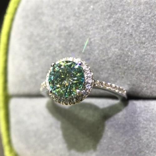 New Arrival Round Brilliant Cut Diamond Test Past 6.5mm 1 Carat 4 Claws Moissanite Ring Silver 925 Original Gemstone Party Rings