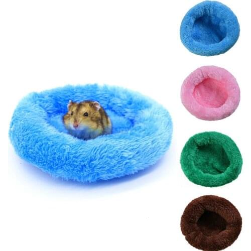 Hamster Bed Pad Round Velvet Sleep Mat House Pad Squirrel Hedgehog Rabbit Chinchilla Bed Mat House Nest Hamster Accessories