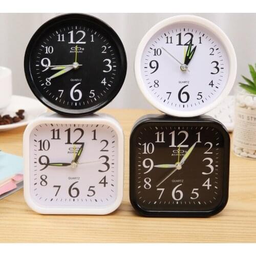 Cute Creative Simple Mini Alarm Clock Bedside Table Clock Student Alarm Clock Gifts For Boy and Girl Silent Bedroom Alarm Clock