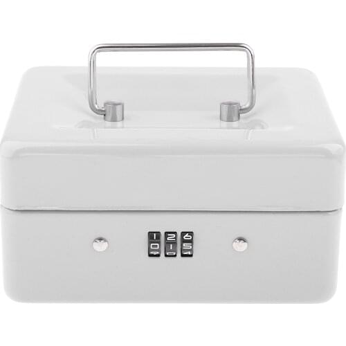 Mini Cash Box, Portable Steel Locking Safe Box with Removable Money Tray