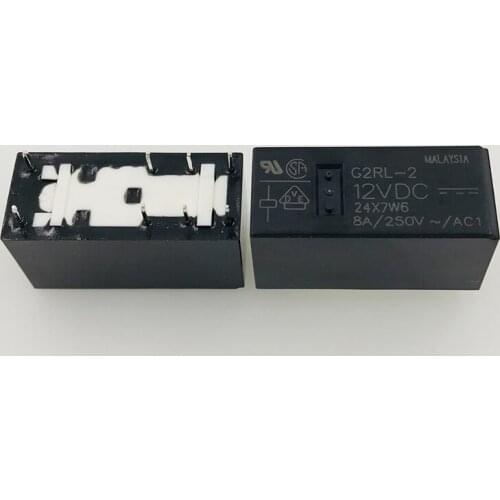 New relay 10pcs/lot G2RL-2-12VDC G2RL-2-DC12V G2RL-2-12V G2RL-2 12VDC 8A 8Pin