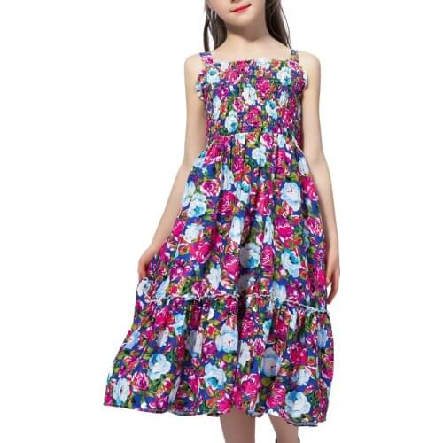 Oyolan Girls Dress Bohemian Summer Dress For Girls 2021 Casual Girls Sandy Beach Sundress Teenage Kids Teen Clothes 6 8 10 12 Y