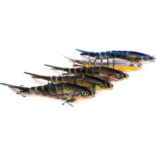 19g Plastic 8 Segmented Fishing Lure Multi Jointed Hard Bait Lifelike Swimbait Wobbler Crankbait Minnow Jerkbait