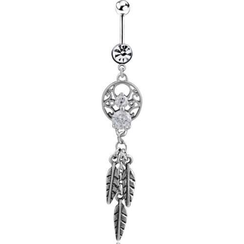 Sexy Belly Button Rings Dangle Surgical Steel Cool Crystal Belly Piercing Ring Simple