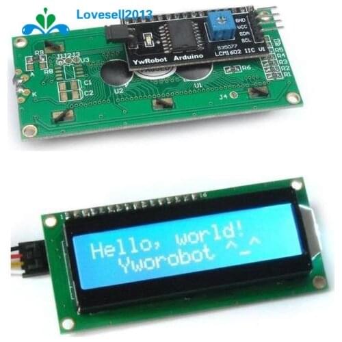 Blue Display IIC I2C TWI SP I Serial Interface 1602 16X2 Character LCD Module