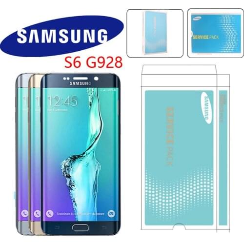 5.7'' Super AMOLED Replacement For Samsung Galaxy S6 Edge Plus G928 G928F LCD Display Touch Screen Digitizer Assembly With Frame