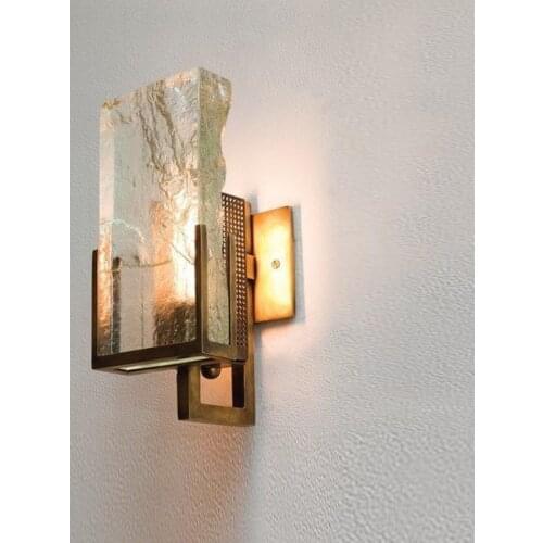 Modern Luxury Ice Cube Shape Crystal Wall Lamp with E14 LED Iron Carved Rack Crystal wall Light Bedside Lamp Villa