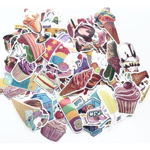 TD ZW 70Pcs Colorful Pink Summer Drinks Ice Cream Stickers Waterproof Decal Laptop Motorcycle Luggage Snowboard Car Sticker