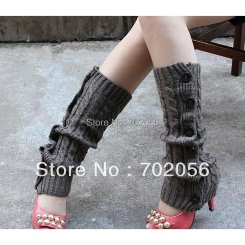 Button down twist Knitted Leg Warmers Boot Covers 20 pairs/lot mixed colors #3424