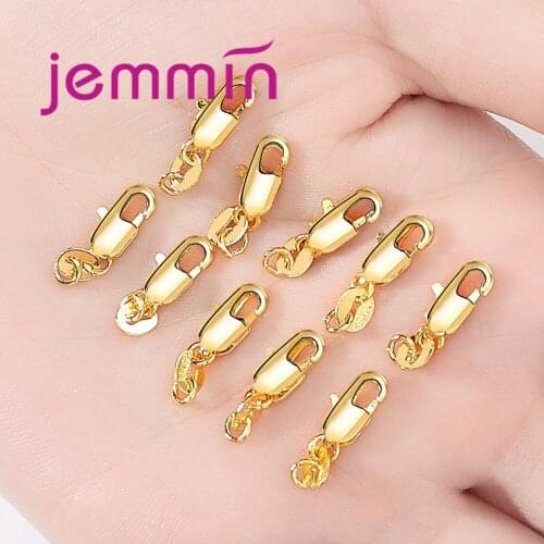 Top Quality 925 Sterling Silver Lobster Connectors Clasps Hand Made DIY Jewellery Making Suppliers Finding For Necklace Gold