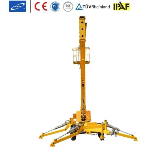 Qiyun Factory Price 16m towable diesel engine or electric trailer spider boom lift Aerial Work Platform Articulated with CE ISO
