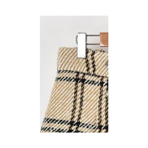 Women Plaid Mini Skirt A-line Double Breasted 2021 Autumn Winter New Ladies Short A-line Jupe