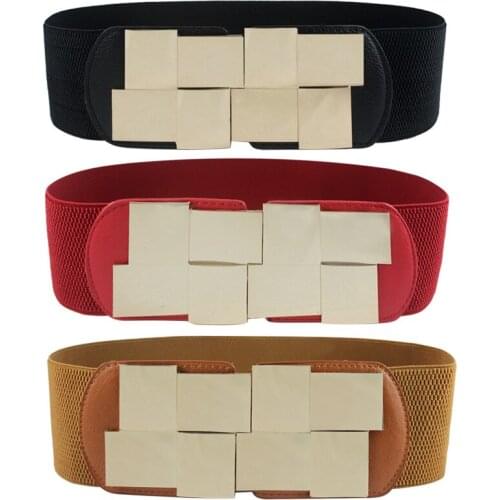 New Womens 3" Wide Belt For Dresses Elastic Stretch Cinch Waistband Lady Cummerband Girls Waistband Waist Seal Wide Belt Women