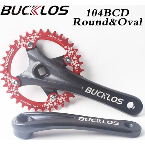 BUCKLOS 104BCD Chainring 170mm Bicycle Crankset Single/triple Speed Crank Narrow Wide Bike Chainwheel MTB Crankset Part