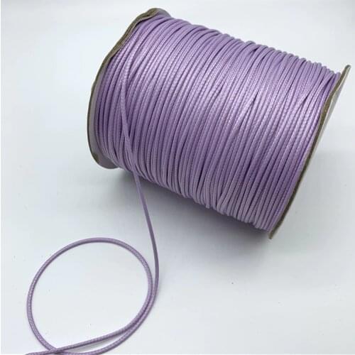 0.5mm 0.8mm 1mm 1.5mm 2mm Light Purple Waxed Cotton Cord Waxed Thread Cord String Strap Necklace Rope For Jewelry Making
