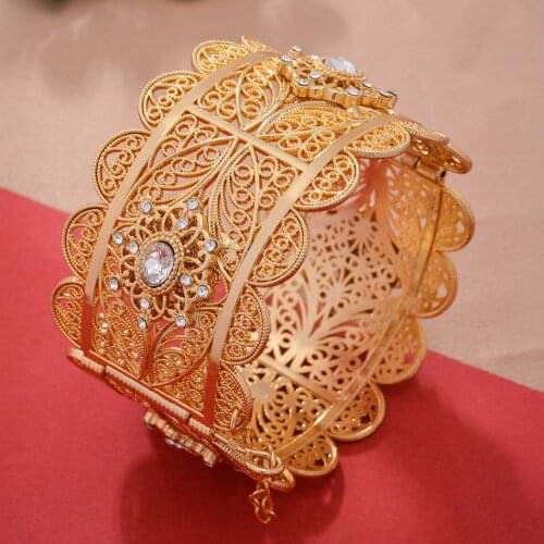 1pcs Dubai Gold color Bangle For Women Girls Indian Bracelet Africa Ball Jewelry Bangle&Bracelet Ethiopian Wedding Bride Jewelry