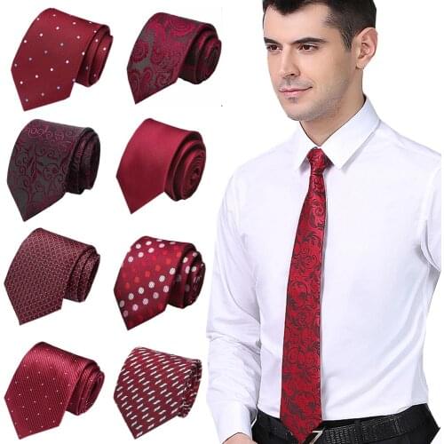 100% Silk tie skinny 7.5 cm Red floral necktie high fashion plaid ties for men slim cotton cravat neckties Mens 2019 gravatas