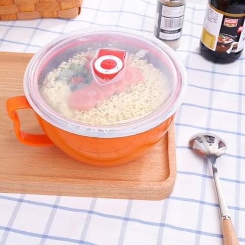 304 stainless steel bowl instant noodle with lid luch box household utensils soup bowl rice bowl keep seal Anti-scalding bowl