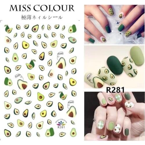 3D Fruit Design Nail Art Sticker DIY Summer Stickers Foil Everything for a Manicure Slider for Rainbow Cherry Avocado Nail Decal