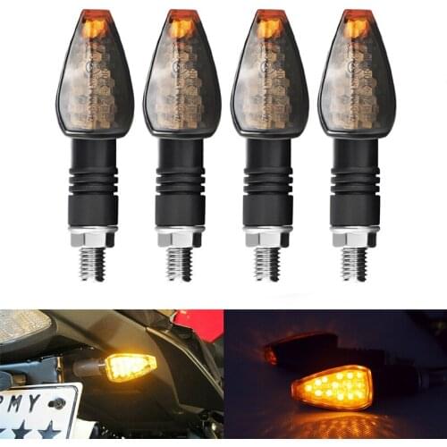 4pcs Universal LED Sequential Motorcycle Turn Signal Lights clignotant moto led Indicators lights Blinkers Flashers Amber Color