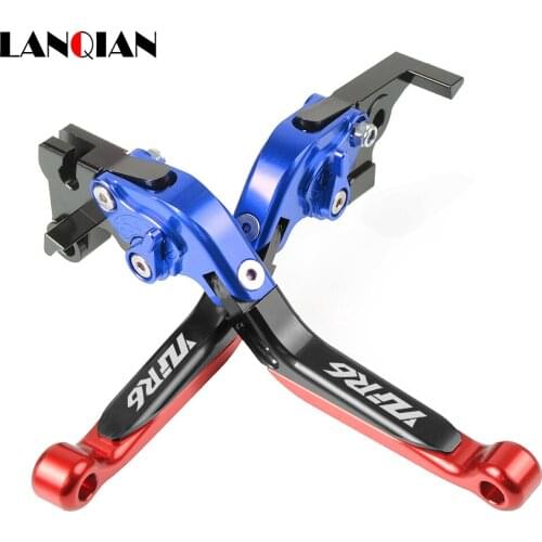 Motorcycle Accessories CNC Adjustable Brake Clutch Levers With LOGO For YAMAHA YZF R6 YZFR6 1999 2000 2001 2002 2003 2004